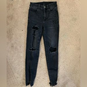 American Eagle Black Curvy Skinny Jegging Jean Size 00 Short